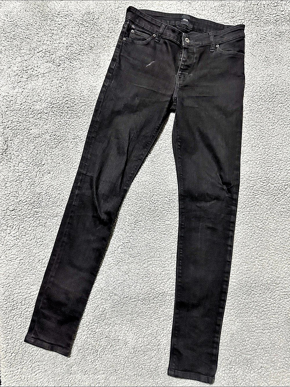 ASOS Women’s Black Skinny Jeans W30 L32 Stretch Button Fly Pre-Owned